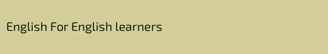 English For English learners